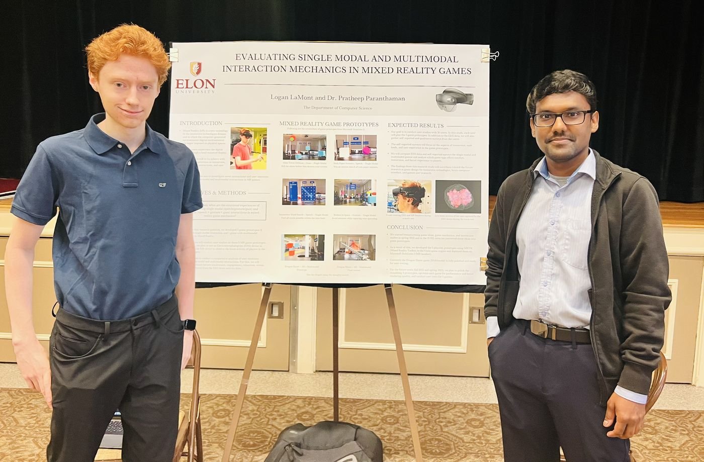 Poster session with student researcher Logan LaMont