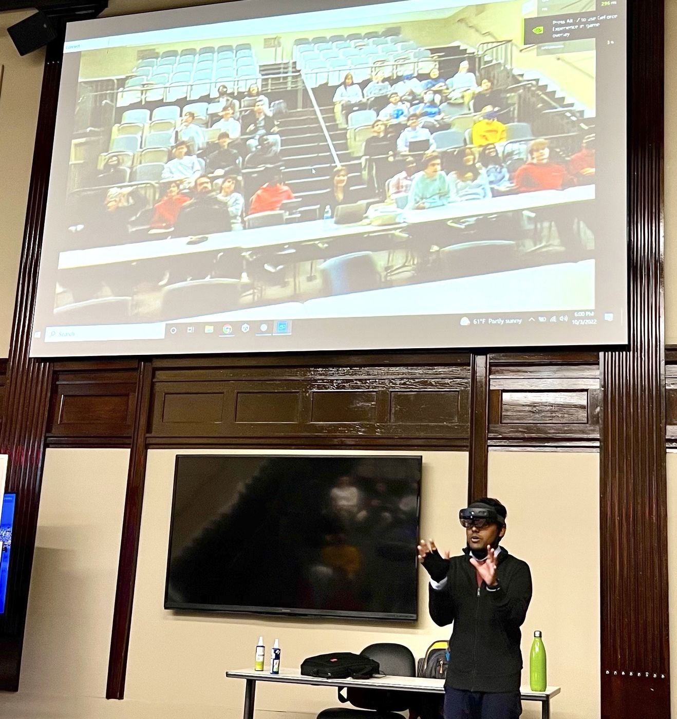 Presenting research with a HoloLens headset